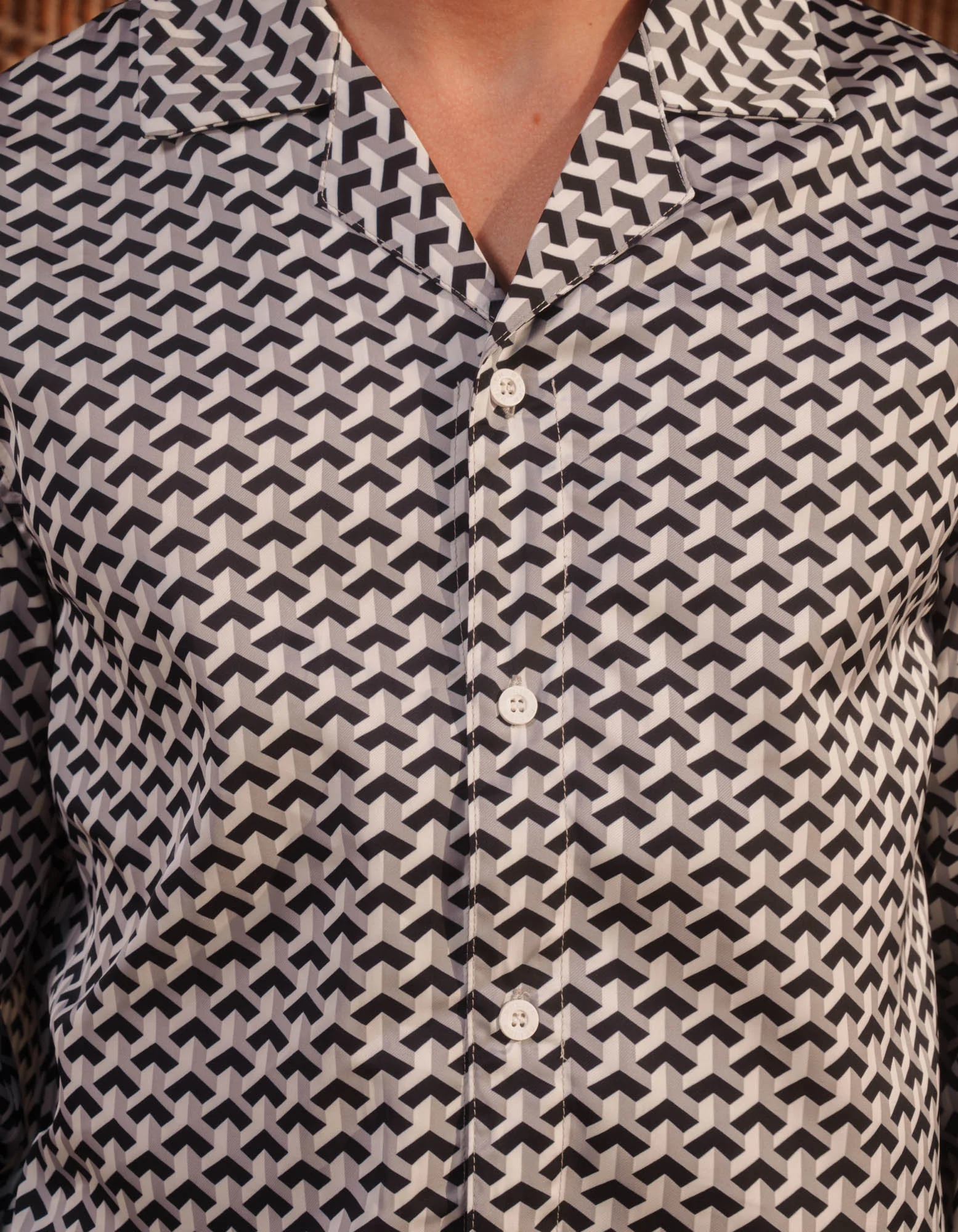 Illusion Printed Shirt - Monochrome - Image 7